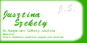 jusztina szekely business card